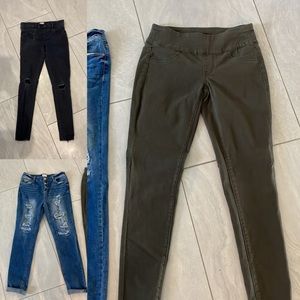 Girls pants pull on & button up distressed size 16 bundle lot of 3 pair